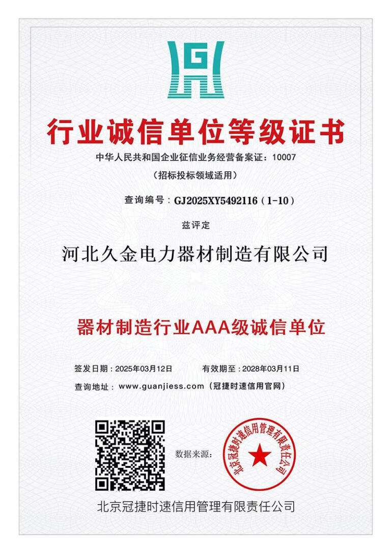 诚信等级证书