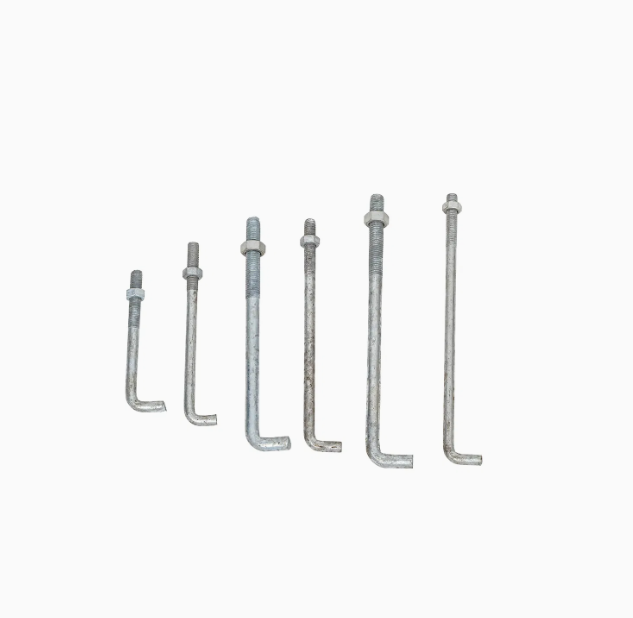 Hot Dip Galvanized Anchor Bolt Kit with Heavy Duty Hex Nut and Washer Set for Construction and Utility Pole Applications - Image 2