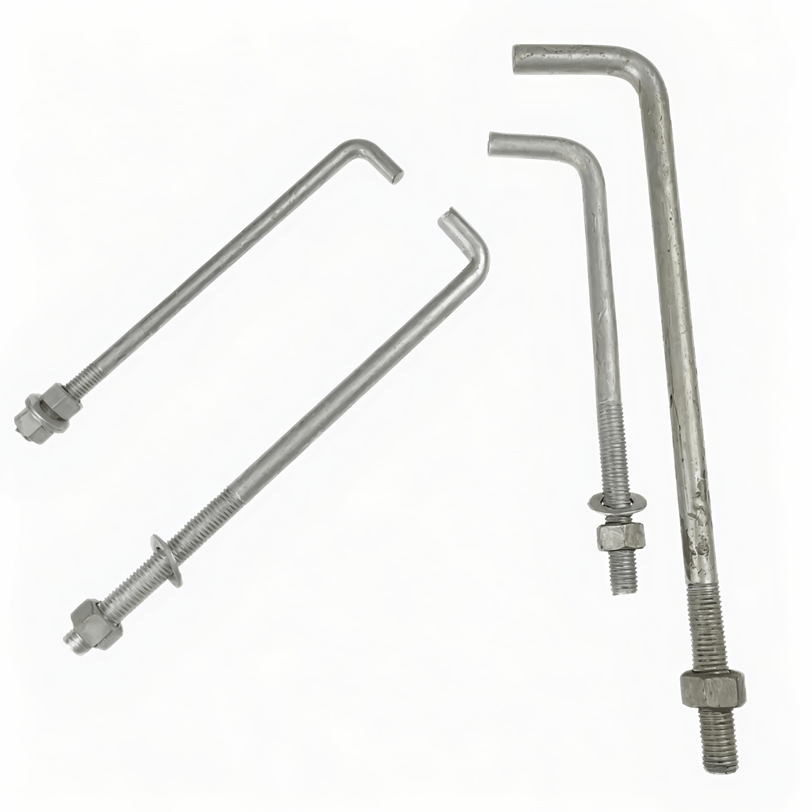 Hot Dip Galvanized Anchor Bolt Kit with Heavy Duty Hex Nut and Washer Set for Construction and Utility Pole Applications - Image 4