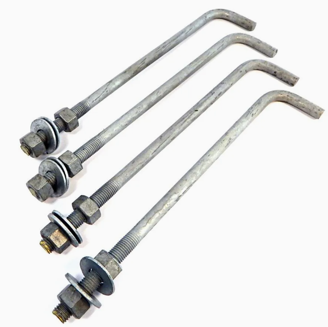 Hot Dip Galvanized Anchor Bolt Kit with Heavy Duty Hex Nut and Washer Set for Construction and Utility Pole Applications - Image 5