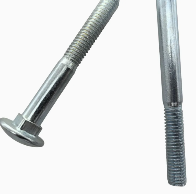 Stainless Steel Machine Bolts - Round Flat Head with Square Neck for Overhead Line Hardware