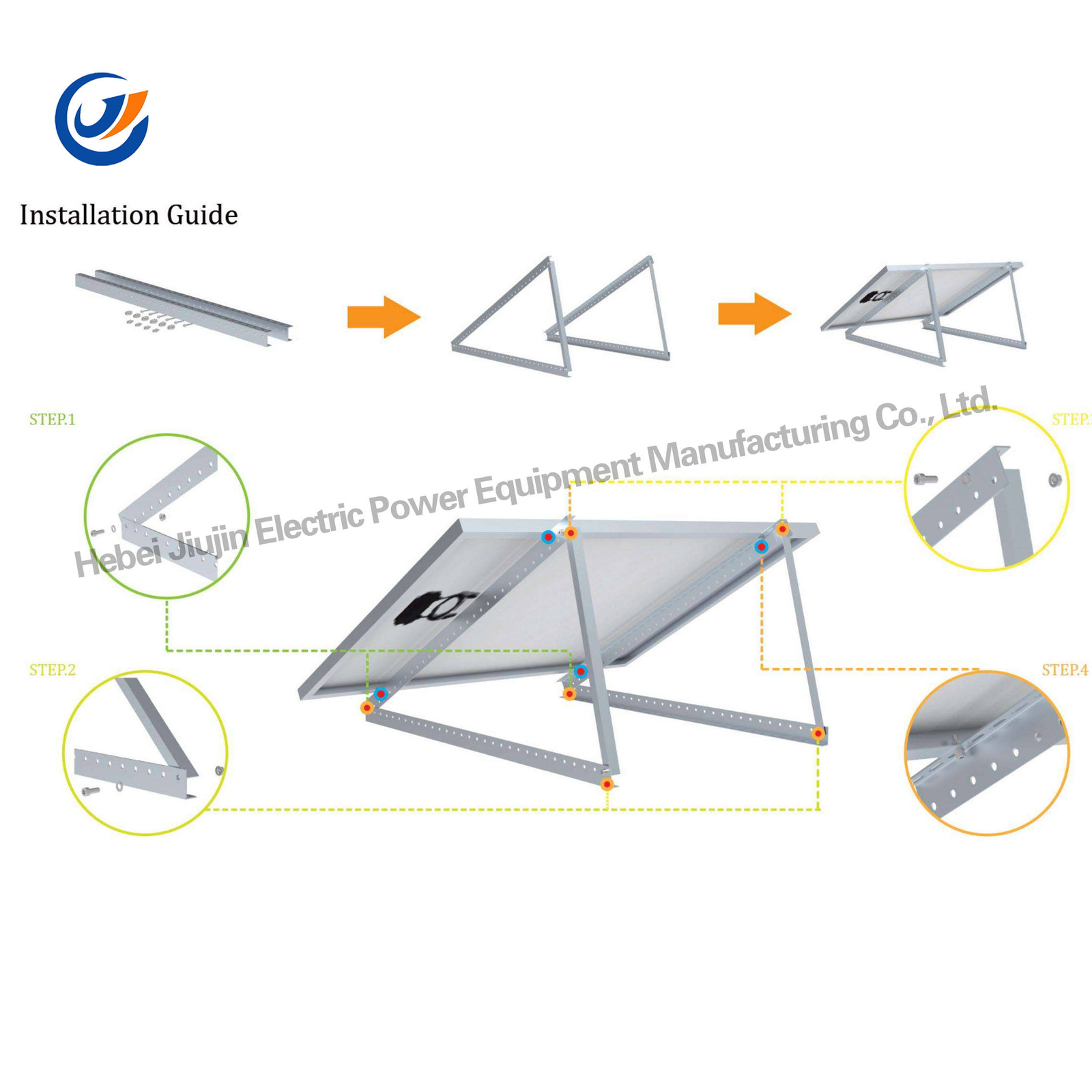 Triangular Aluminium Adjustable Roof Mounting Bracket for Rooftop Solar Photovoltaic Systems — изображение 4