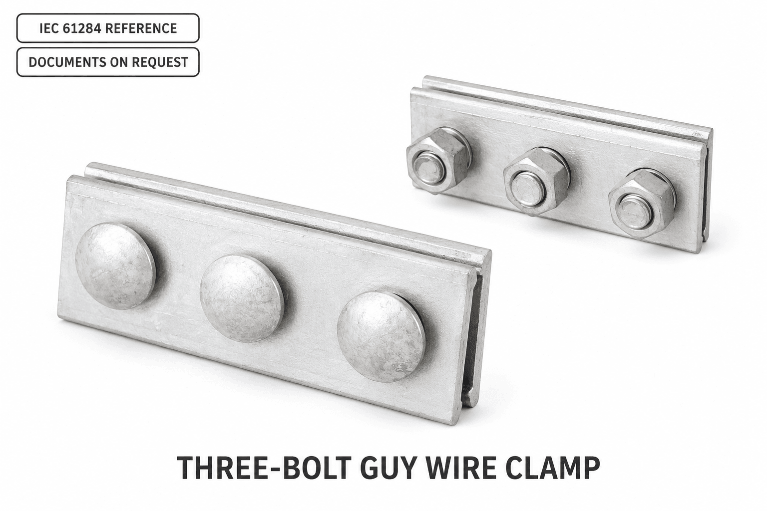 Hot-Dip Galvanized Three-Bolt Guy Wire Clamp